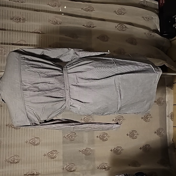 Striped Log Sleeve Shirt Dress - Picture 8 of 16